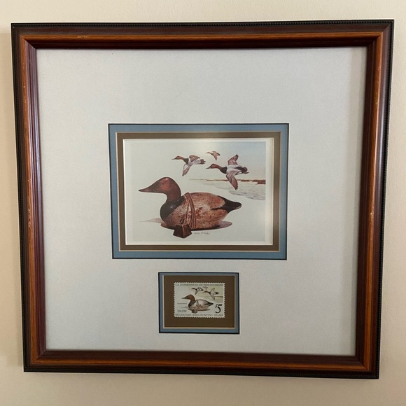1975 - Federal Duck Stamp Print Artist JAMES FISHER Nicely Framed w/ Stamp - Picture 1 of 11